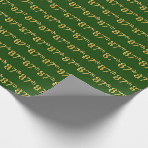 Green, Imitate Gold 87. (siebenundachtzig) Veranst Geschenkpapier