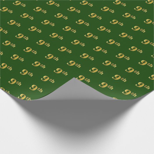 Green, Imitate Gold 9. (9.) Event Wrapping Paper Geschenkpapier (Ecke)