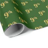 Green, Imitate Gold 9. (9.) Event Wrapping Paper Geschenkpapier (Rolleneckpunkt)