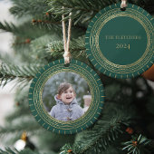 Green & Imitate Gold Medallion Foto Keramikornament