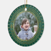 Green & Imitate Gold Medallion Foto Keramikornament (Links)