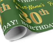 Green, Imitation Gold Look "30. GEBURTSTAG" Geschenkpapier (Rolleneckpunkt)
