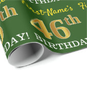 Green, Imitation Gold Look "46. GEBURTSTAG" Geschenkpapier (Rolleneckpunkt)