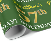 Green, Imitation Gold Look "57. GEBURTSTAG" Geschenkpapier (Rolleneckpunkt)