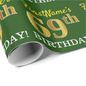 Green, Imitation Gold Look "69. GEBURTSTAG" Geschenkpapier (Rolleneckpunkt)