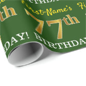 Green, Imitation Gold Look "77. GEBURTSTAG" Geschenkpapier (Rolleneckpunkt)