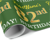 Green, Imitation Gold Look "82. GEBURTSTAG" Geschenkpapier (Rolleneckpunkt)