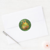Green Imitats Glitzer Gold Ball Ornament Runder Aufkleber (Umschlag)