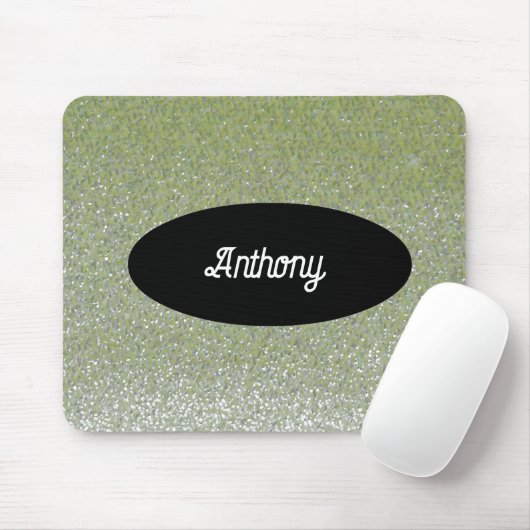 Green Imitats Glitzer Individuelle Name Mousepad (Mit Mouse)