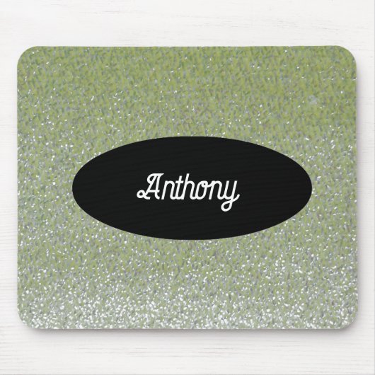 Green Imitats Glitzer Individuelle Name Mousepad (Vorne)