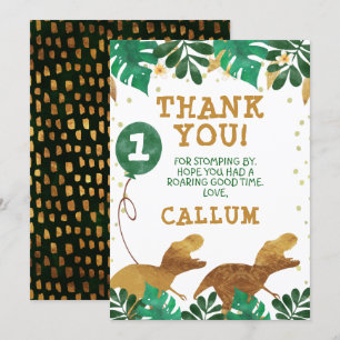 Green Imitats Gold Foil Dinosaurier Danke, Karte