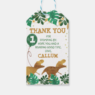 Green Imitats Gold Foil Dinosaurier Vielen Dank Geschenkanhänger