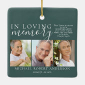 Green in Love Memory Foto Memorial Tribute Keramikornament (Rückseite)