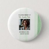 Green in Love Memory Funeral Memorial Keepake Button (Vorderseite)