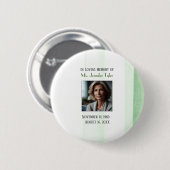 Green in Love Memory Funeral Memorial Keepake Button (Vorne & Hinten)