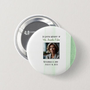 Green in Love Memory Funeral Memorial Keepake Button