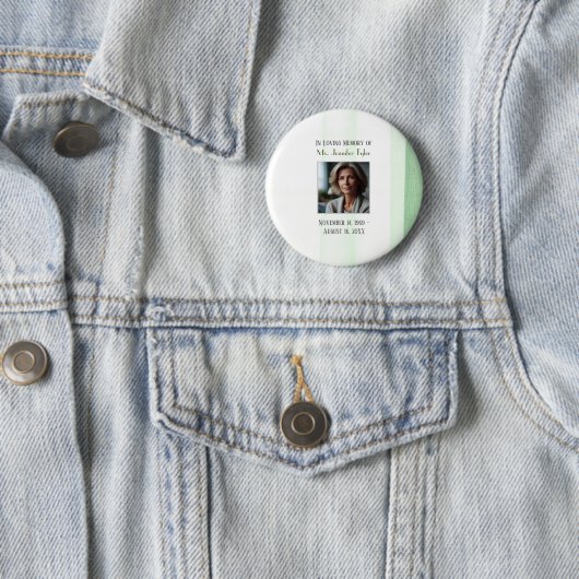 Green in Love Memory Funeral Memorial Keepake Button (Beispiel)