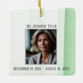 Green in Love Memory Funeral Memorial Keramikornament (Vorderseite)