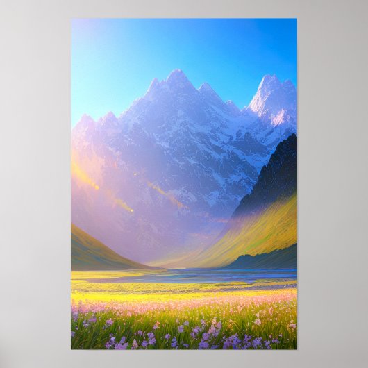 Green in Snowy Mountains Poster (Vorne)