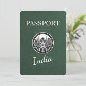 Green India Passport Save the Date (Stehend Vorderseite)