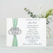 Green Infinity Heart Bridal Dusche Einladung (Stehend Vorderseite)