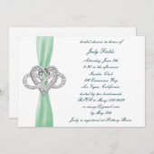 Green Infinity Heart Bridal Dusche Einladung (Vorne/Hinten)