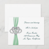 Green Infinity Heart Wedding Card Einladung (Vorne/Hinten)