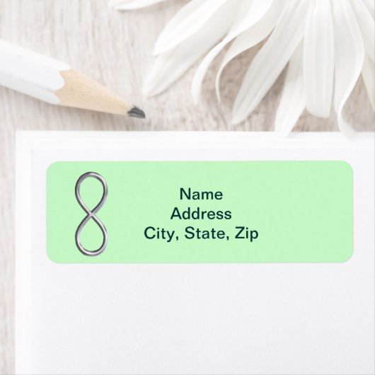 Green Infinity Wedding Address Labels (Insitu)