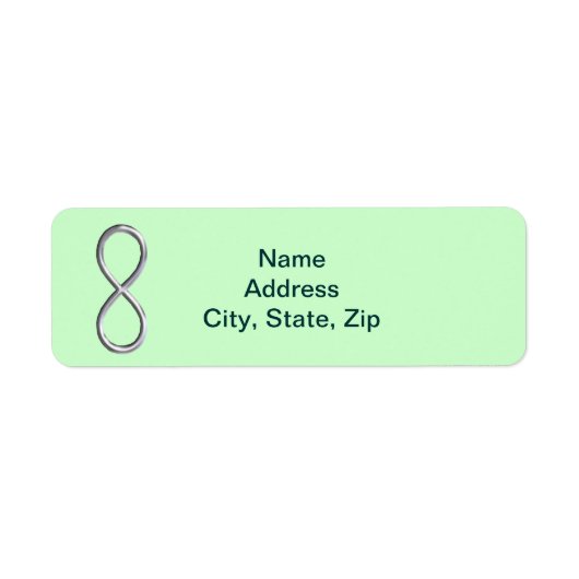 Green Infinity Wedding Address Labels (Vorne)