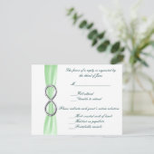 Green Infinity Wedding Response Card RSVP Karte (Stehend Vorderseite)