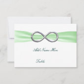 Green Infinity Wedding Table Platzkarte (Vorderseite)