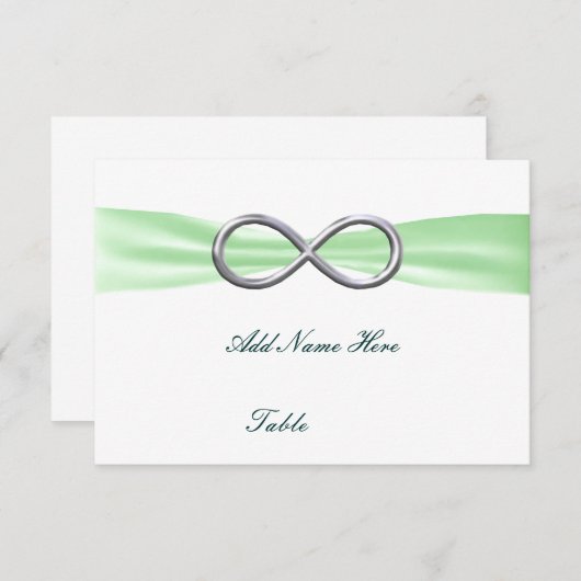 Green Infinity Wedding Table Platzkarte (Vorne/Hinten)