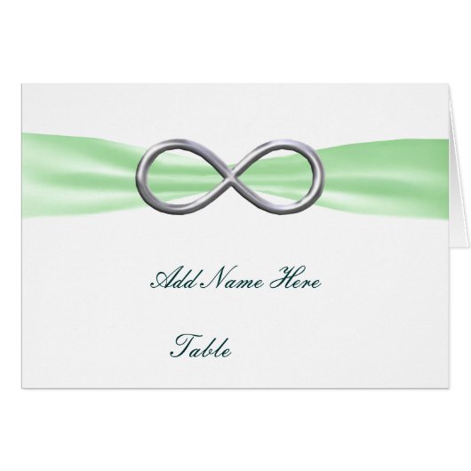 Green Infinity Wedding Table Platzkarte (Vorderseite (Horizontal))