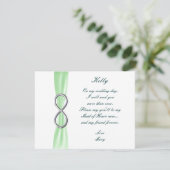 Green Infinity Wedding Trauzeugin Card Einladung (Stehend Vorderseite)