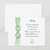 Green Infinity Wedding Trauzeugin Card Einladung (Vorne/Hinten)