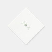 Green Initials Wedding Napkin Serviette (Ecke)