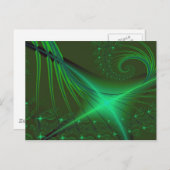 Green Interrumped Fraktal Art Postkarte (Vorne/Hinten)