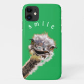 Green iPhone Case mit Funny Ostrich - Lächeln (Rückseite)