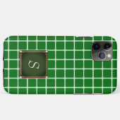 Green iPhone Case Square Muster Monogram (Rückseite (Horizontal))