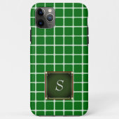 Green iPhone Case Square Muster Monogram (Rückseite)