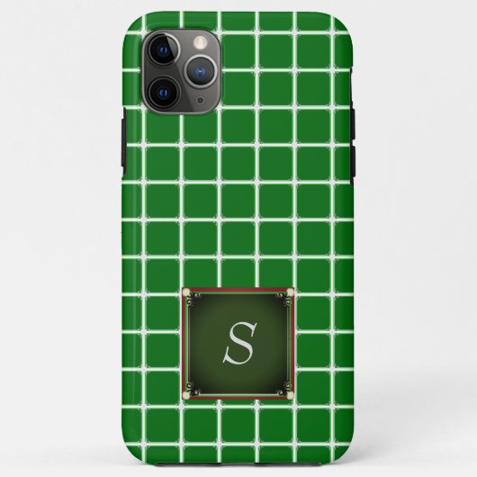 Green iPhone Case Square Muster Monogram (Rückseite)
