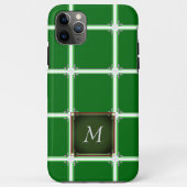 Green iPhone Case Square Muster Monogram (Rückseite)