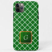 Green iPhone Case Square Muster Monogram (Rückseite)