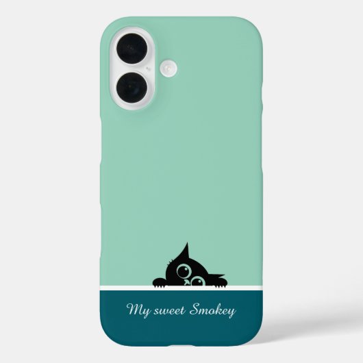 Green iPhone Case with Cute Kitten Design (Rückseite)