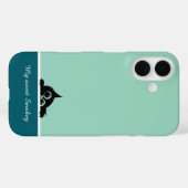 Green iPhone Case with Cute Kitten Design (Rückseite (Horizontal))