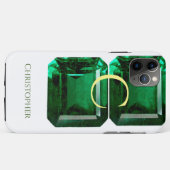 Green iPhone Gehäuse faceted Gemstone Emerald Case-Mate iPhone Hülle (Rückseite (Horizontal))