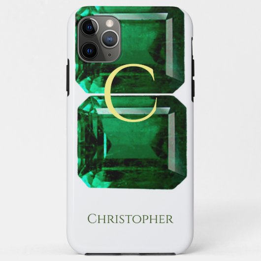 Green iPhone Gehäuse faceted Gemstone Emerald Case-Mate iPhone Hülle (Rückseite)