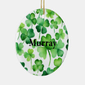 Green Ireland Kleeblatt Irish Surname Name Custom Keramik Ornament (Rechts)