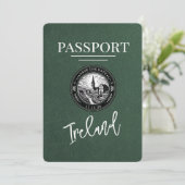 Green Ireland Passport Save the Date (Stehend Vorderseite)