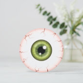 Green Iris Eyeball Bloodshot Eye Halloween-Party Einladung (Stehend Vorderseite)